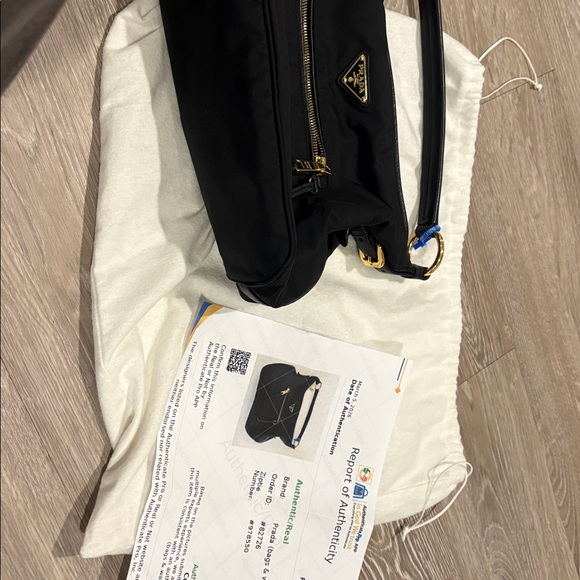 Prada Black Nylon Shoulder Bag with Gold Hardware - Picture 12 of 12